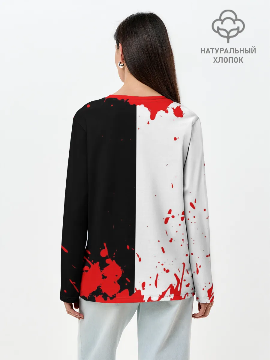 Лонгслив женский. Хлопок / MONOKUMA Blood