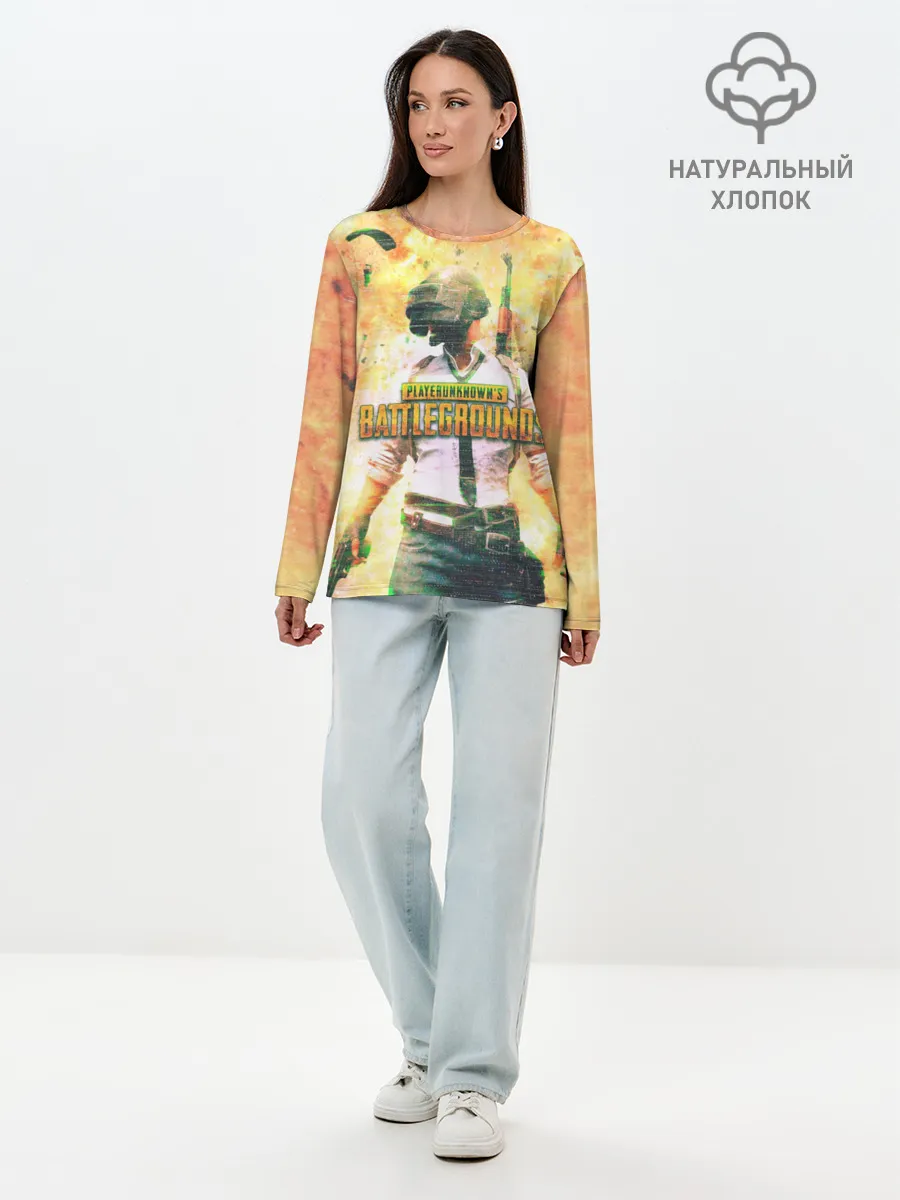 Лонгслив женский. Хлопок / Playerunknowns battlegrounds