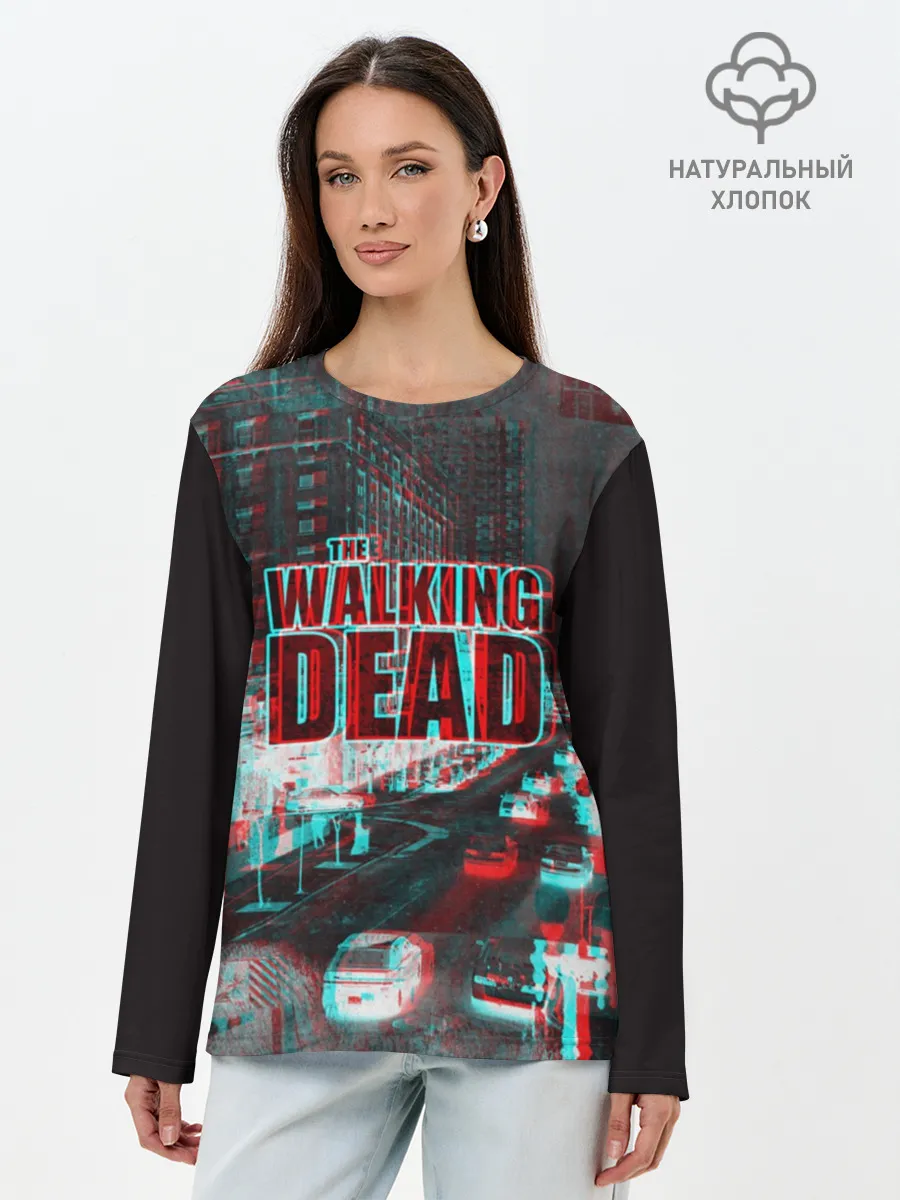 Лонгслив женский. Хлопок / the walking dead glitch