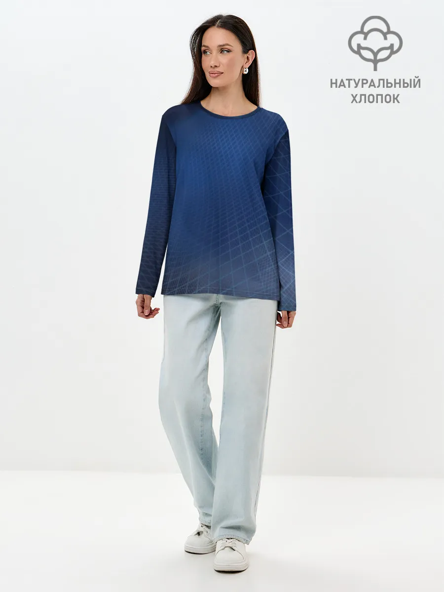 Лонгслив женский. Хлопок / Сеть