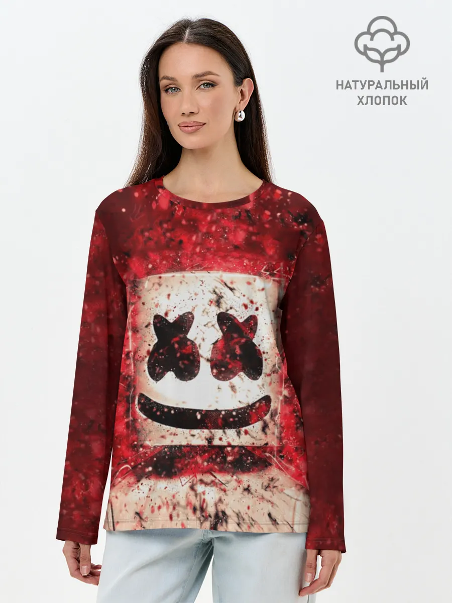 Лонгслив женский. Хлопок / Marshmello