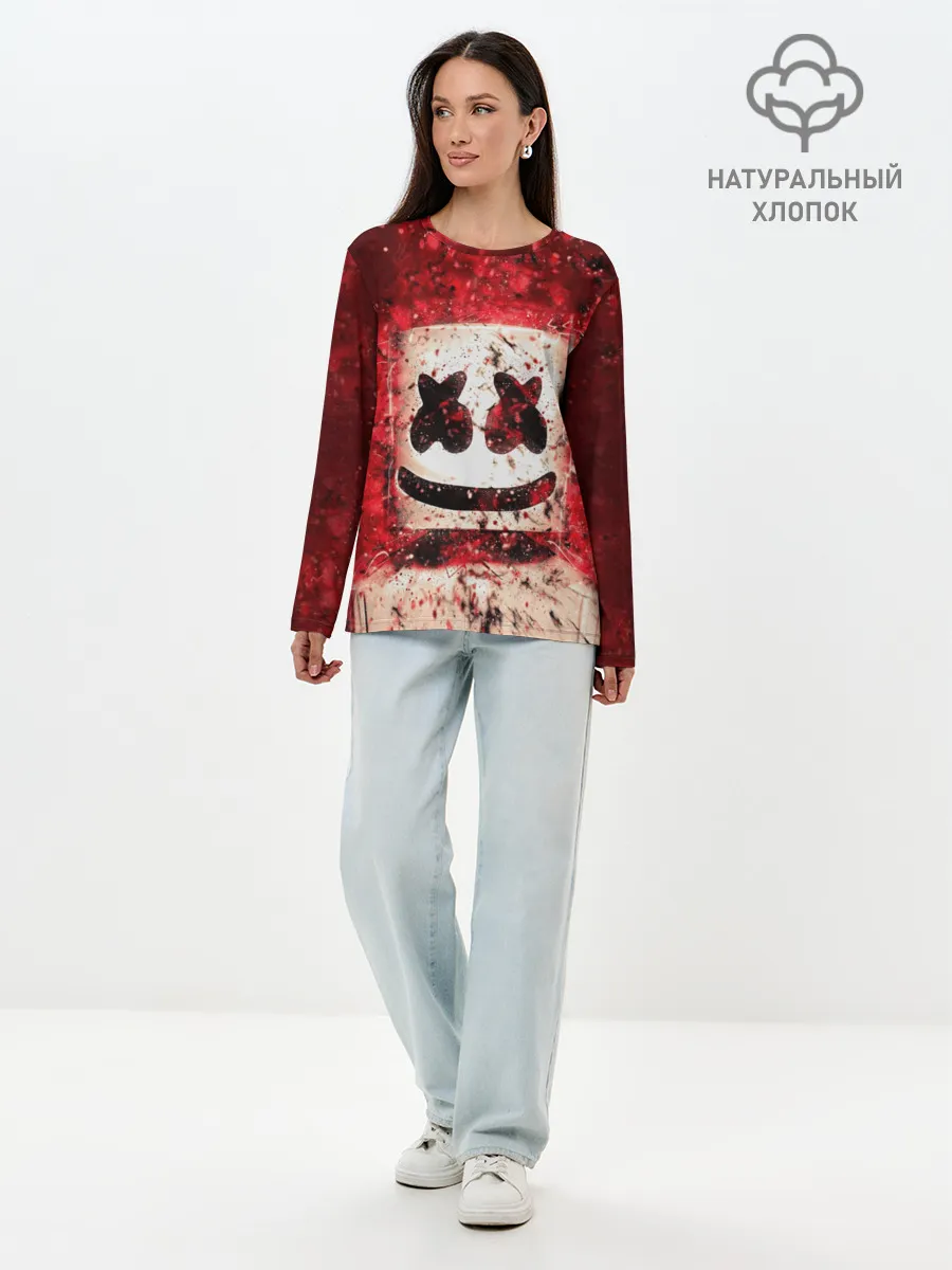 Лонгслив женский. Хлопок / Marshmello