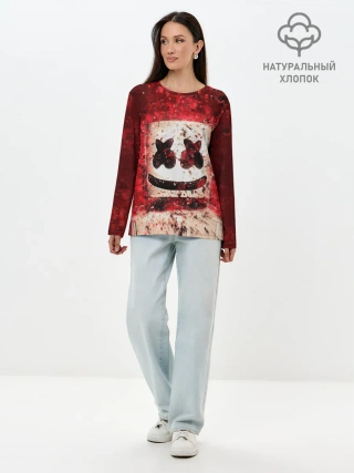 Лонгслив женский. Хлопок / Marshmello