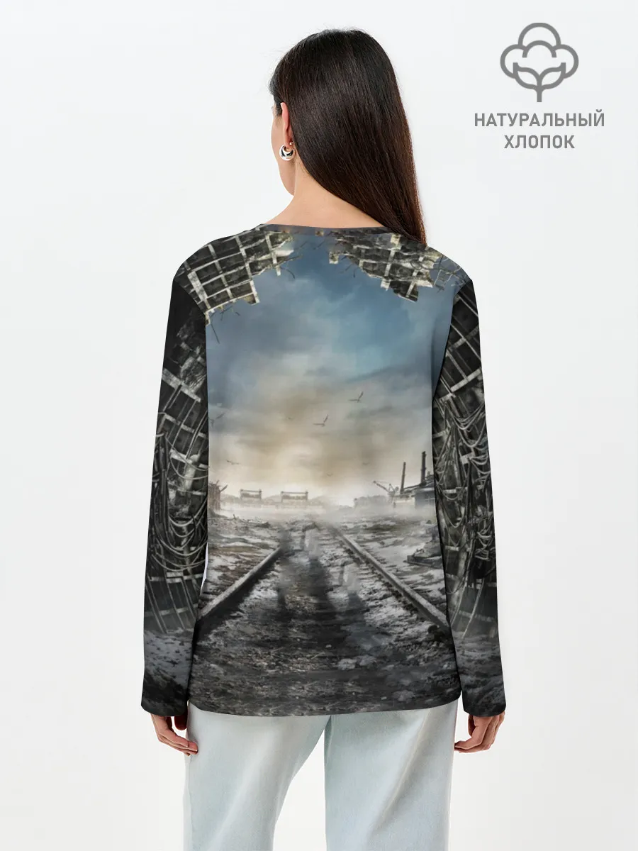 Лонгслив женский. Хлопок / Metro