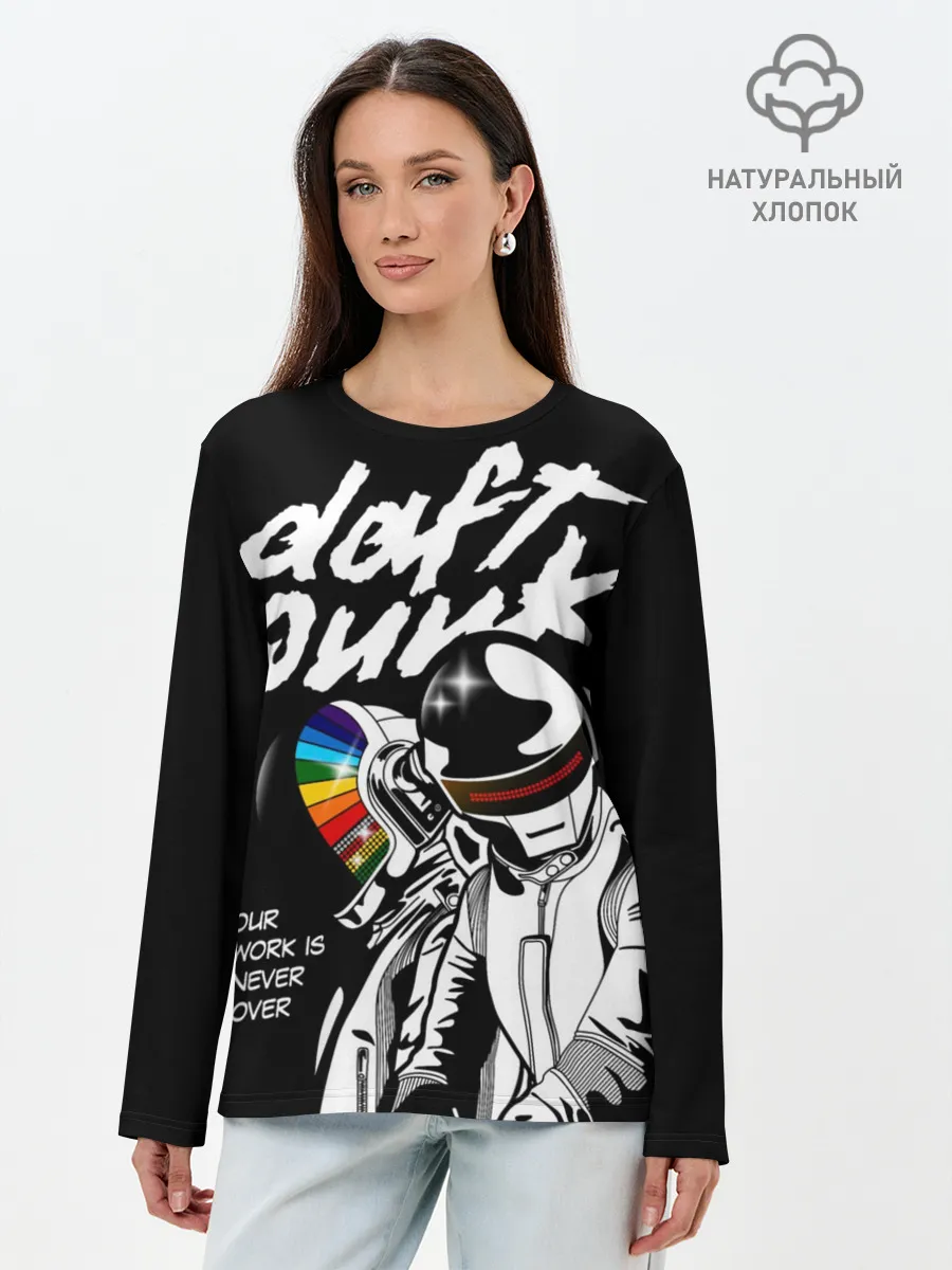 Лонгслив женский. Хлопок / Daft Punk