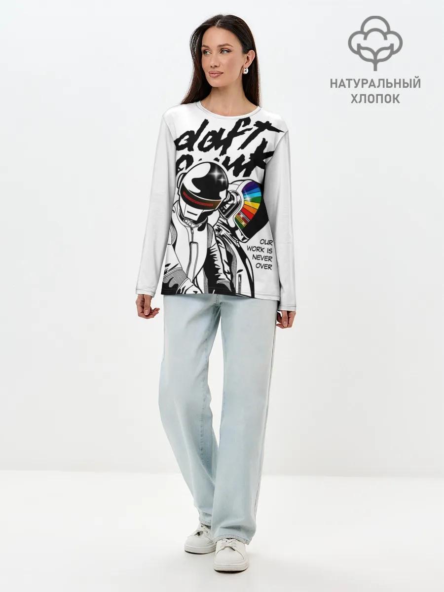 Лонгслив женский. Хлопок / Daft Punk