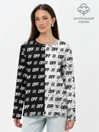 Лонгслив женский. Хлопок / Выключись и попробуй стиль