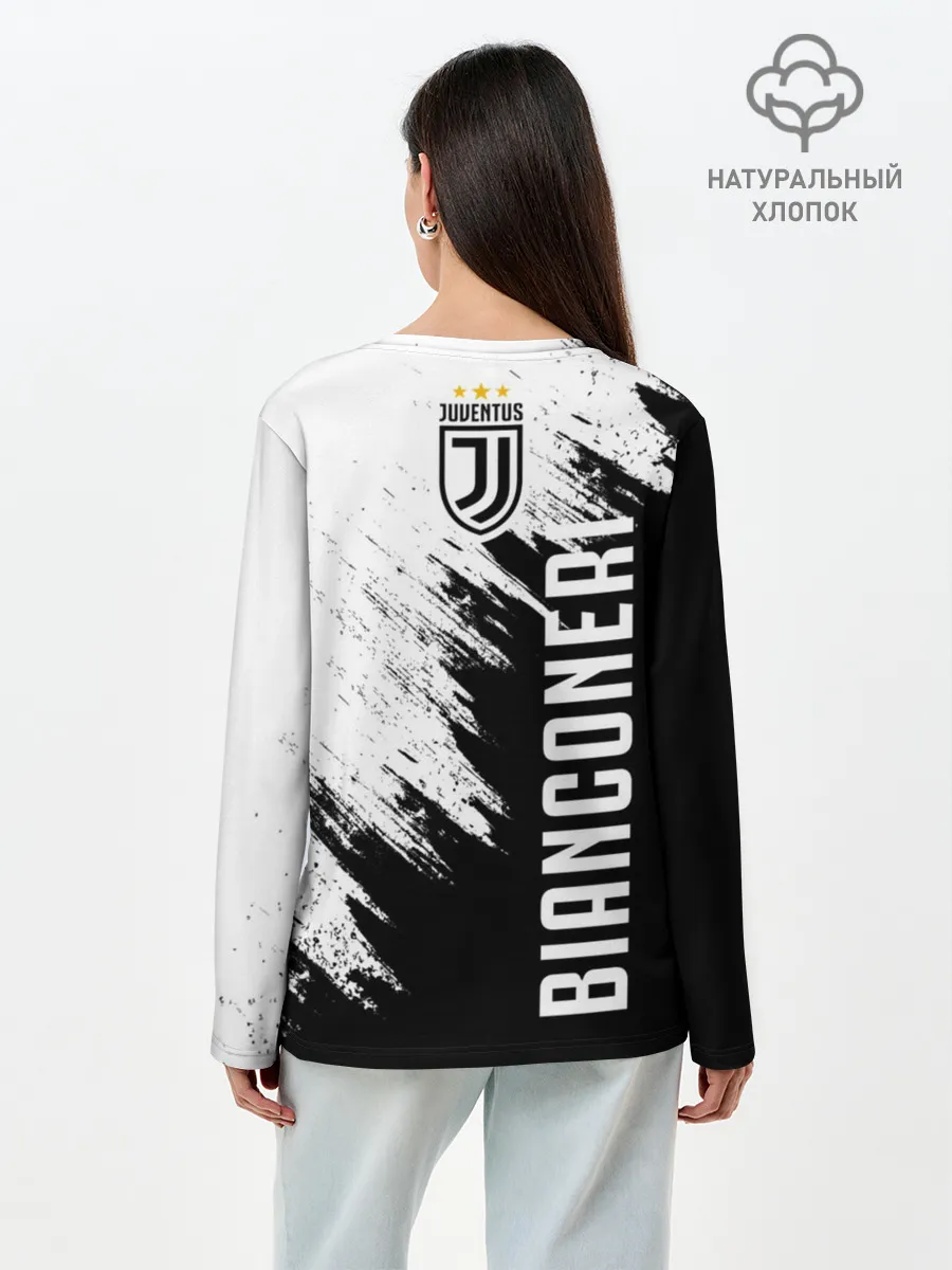 Лонгслив женский. Хлопок / Ювентус