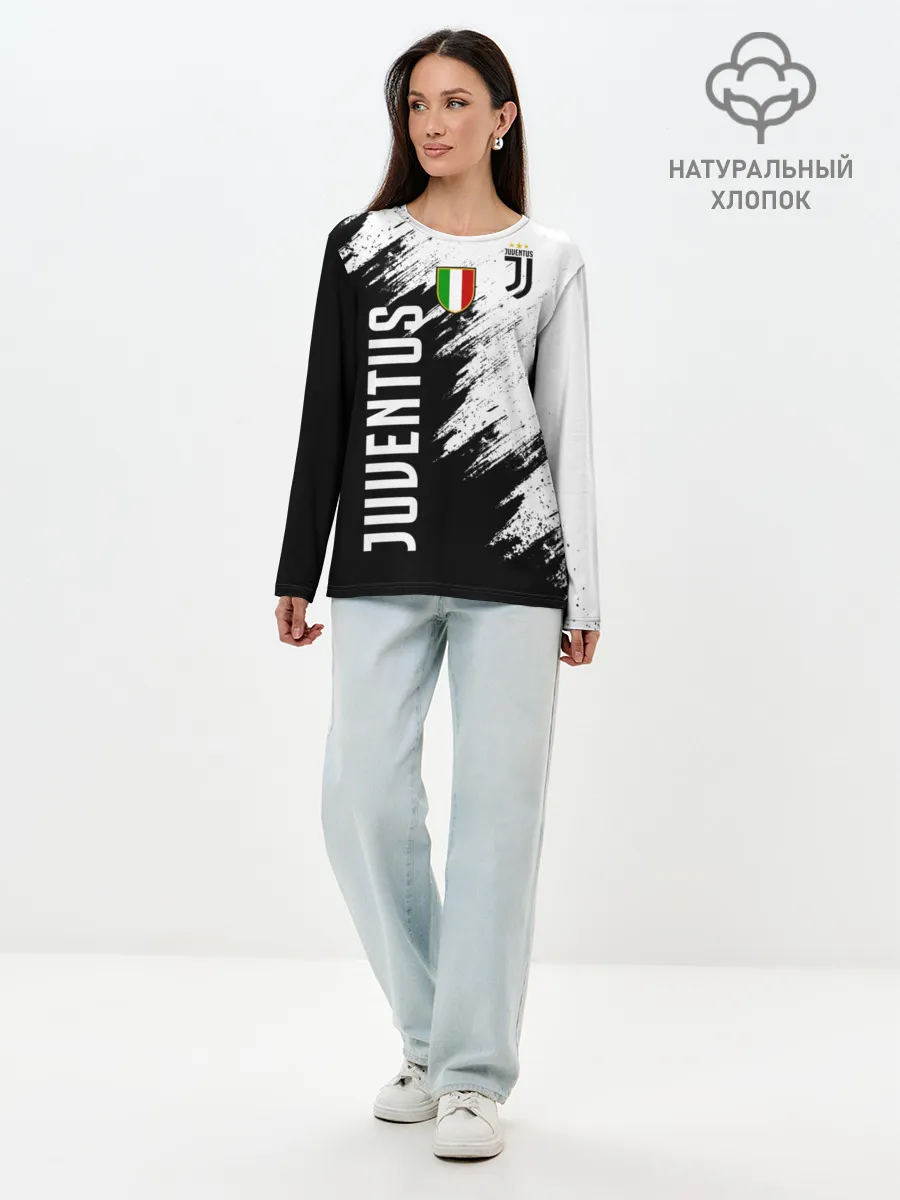 Лонгслив женский. Хлопок / Ювентус