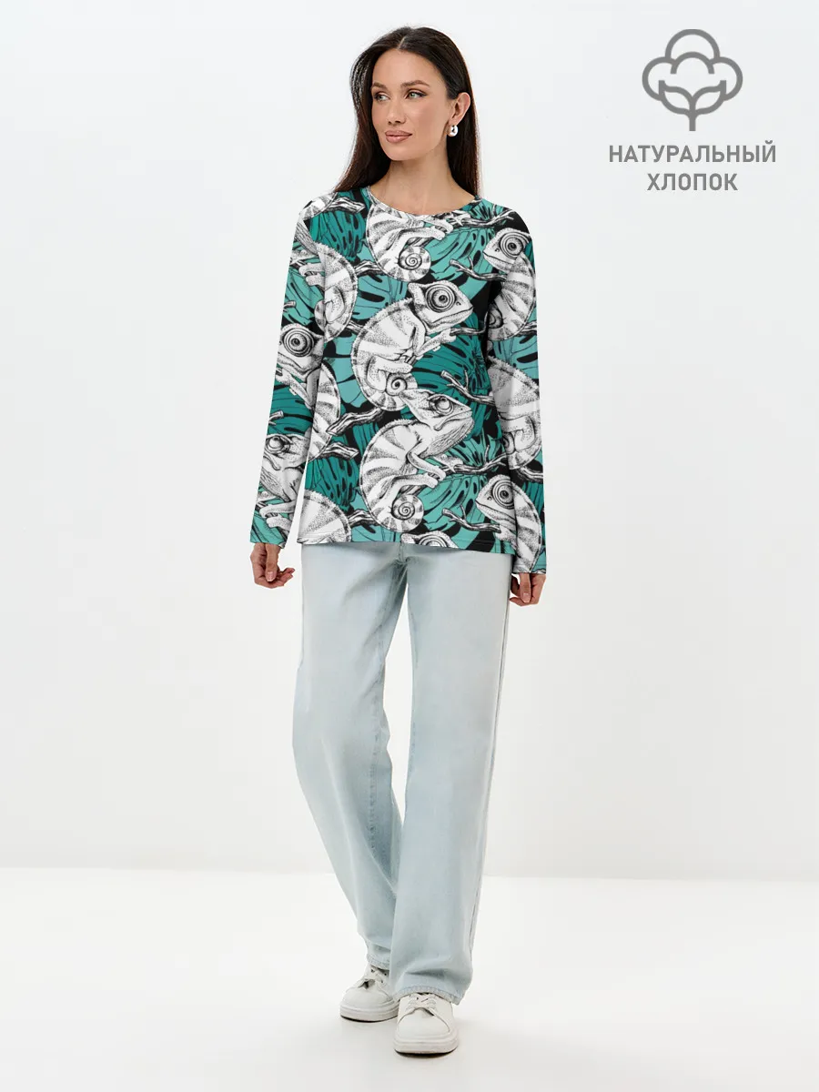 Лонгслив женский. Хлопок / Хамелеоны