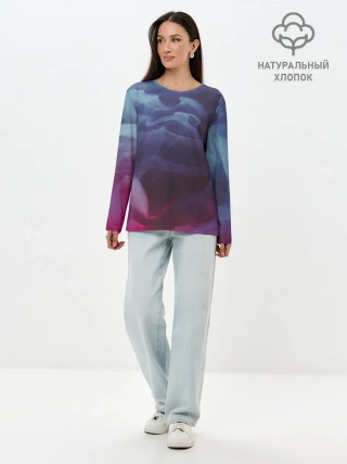 Лонгслив женский. Хлопок / Футболка Smoke