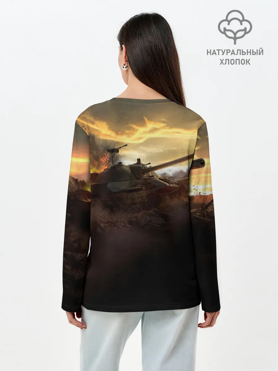 Лонгслив женский. Хлопок / танк на закате