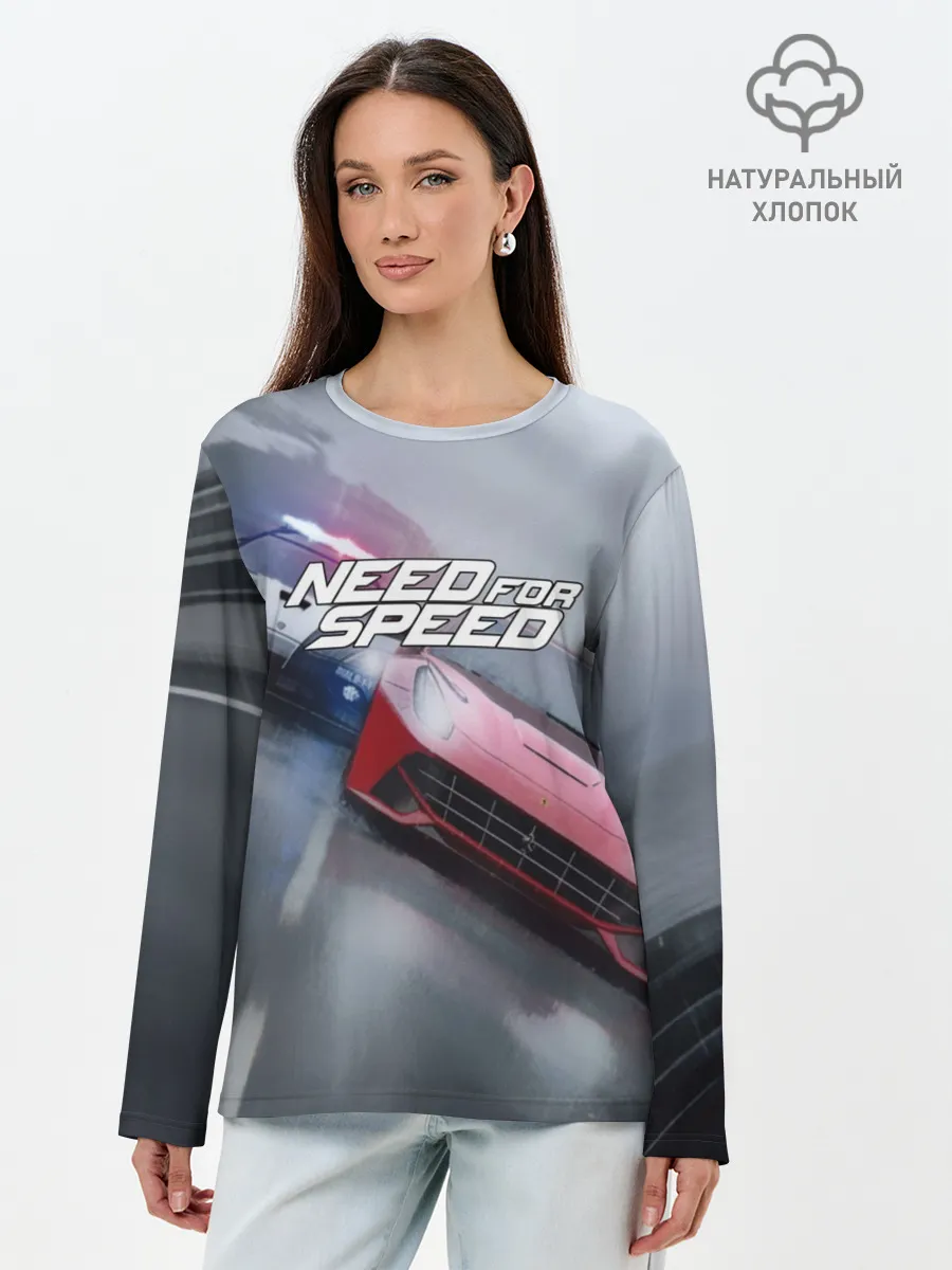 Лонгслив женский. Хлопок / NEED FOR SPEED