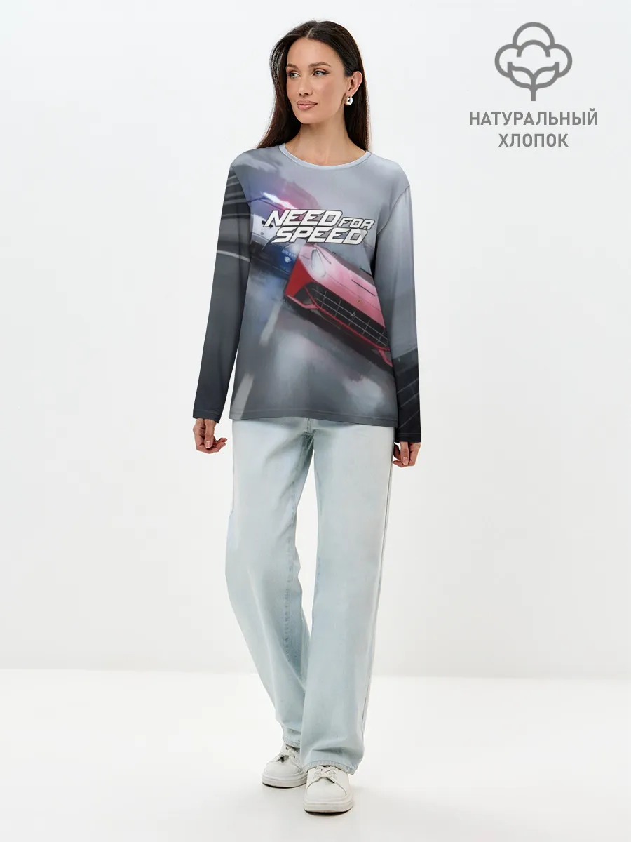 Лонгслив женский. Хлопок / NEED FOR SPEED