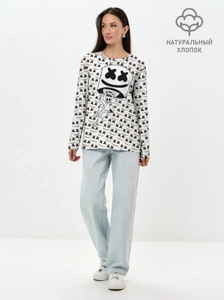 Лонгслив женский. Хлопок / Fortnite Marshmello