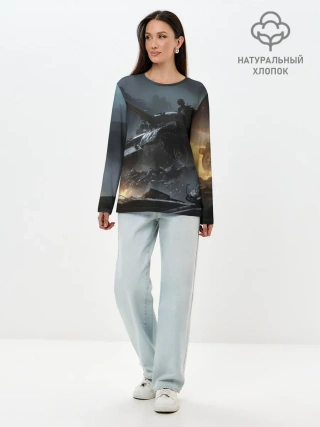 Лонгслив женский. Хлопок / Танки