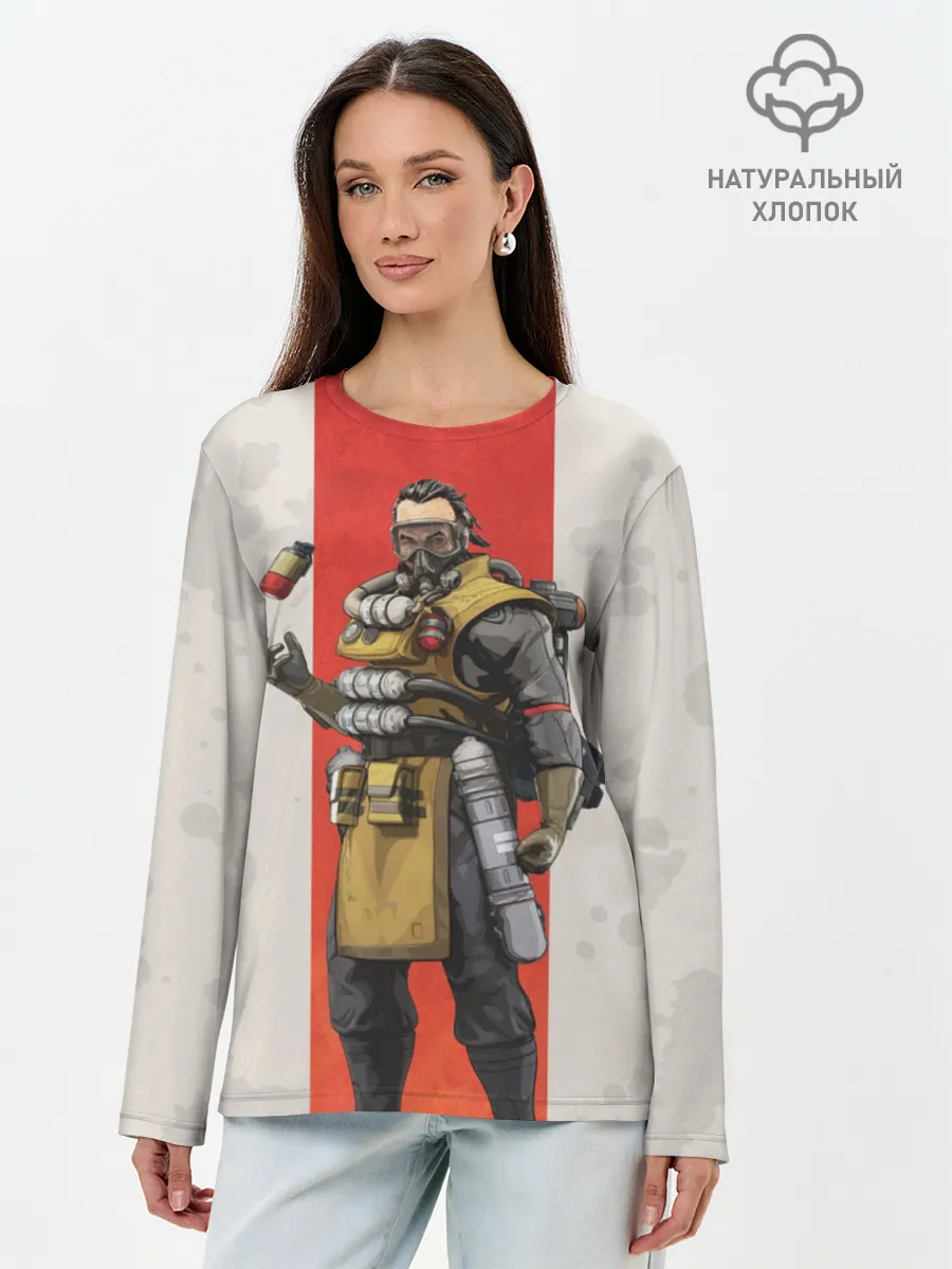 Лонгслив женский. Хлопок / APEX LEGENDS - Caustic