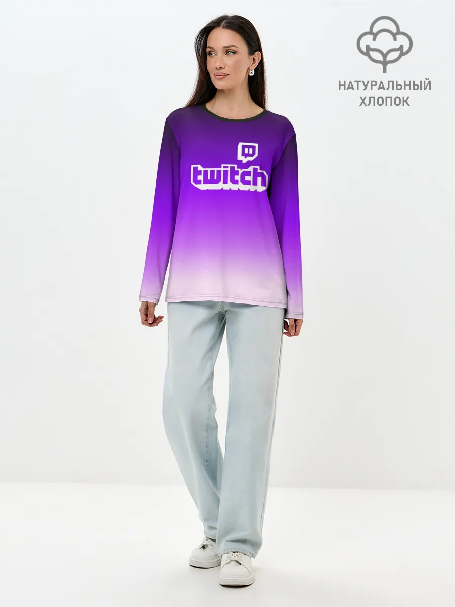Лонгслив женский. Хлопок / Twitch