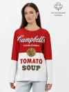 Лонгслив женский. Хлопок / Банка с супом Кэмпбелл