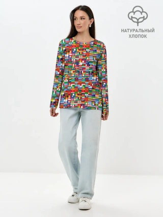 Лонгслив женский. Хлопок / ФЛАГИ