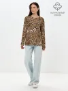 Лонгслив женский. Хлопок / Леопард