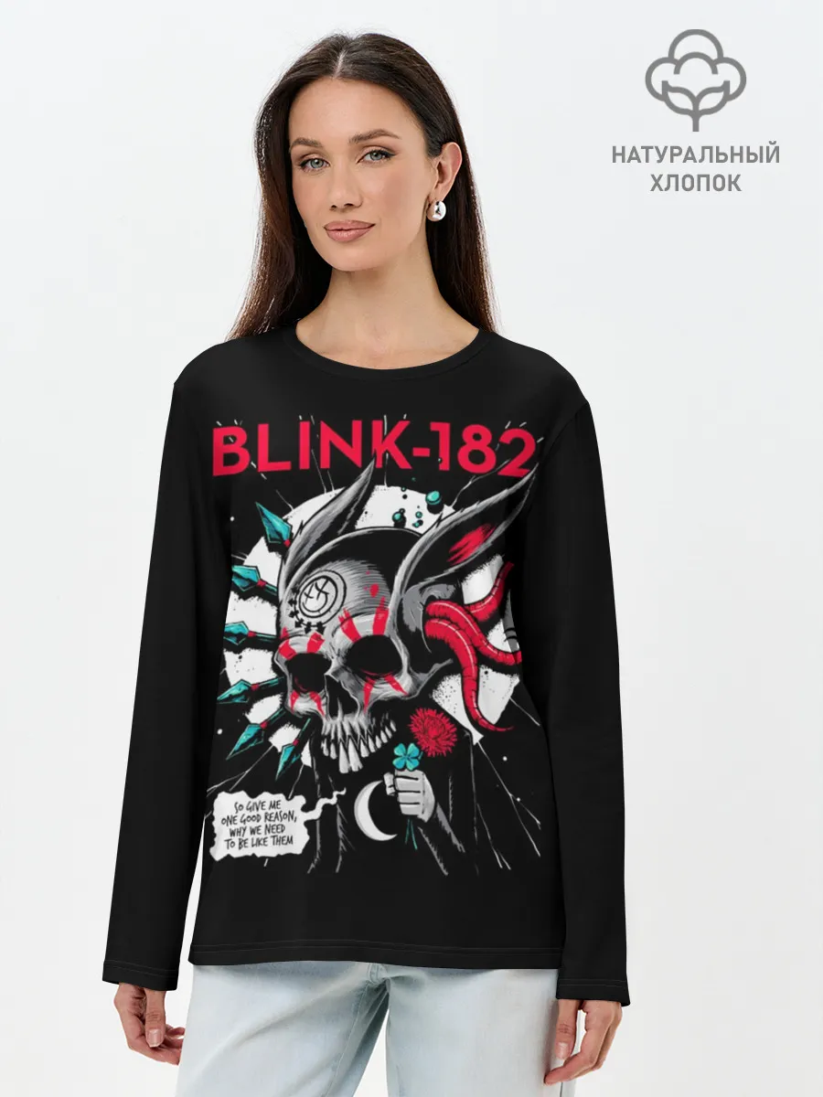 Лонгслив женский. Хлопок / Blink 182