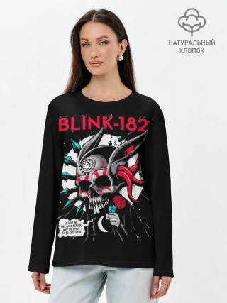 Лонгслив женский. Хлопок / Blink 182