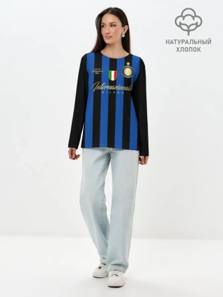 Лонгслив женский. Хлопок / Интер Милан