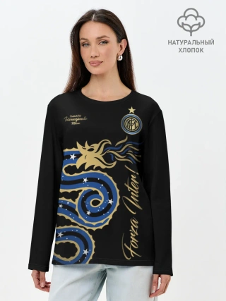 Лонгслив женский. Хлопок / Интер Милан