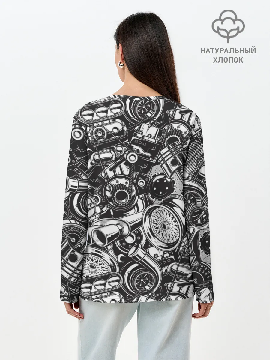Лонгслив женский. Хлопок / Автомобильные детали