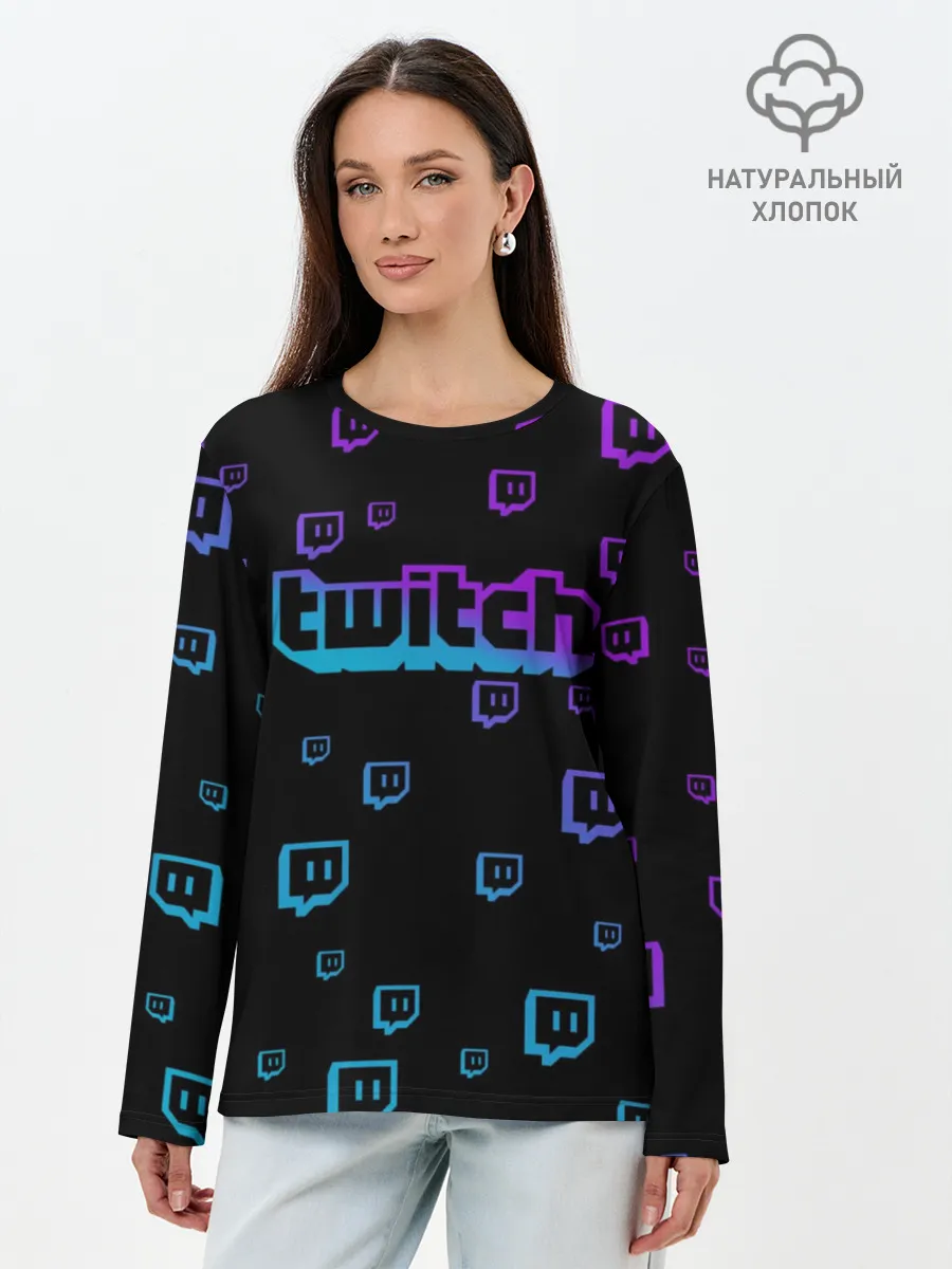 Лонгслив женский. Хлопок / Twitch