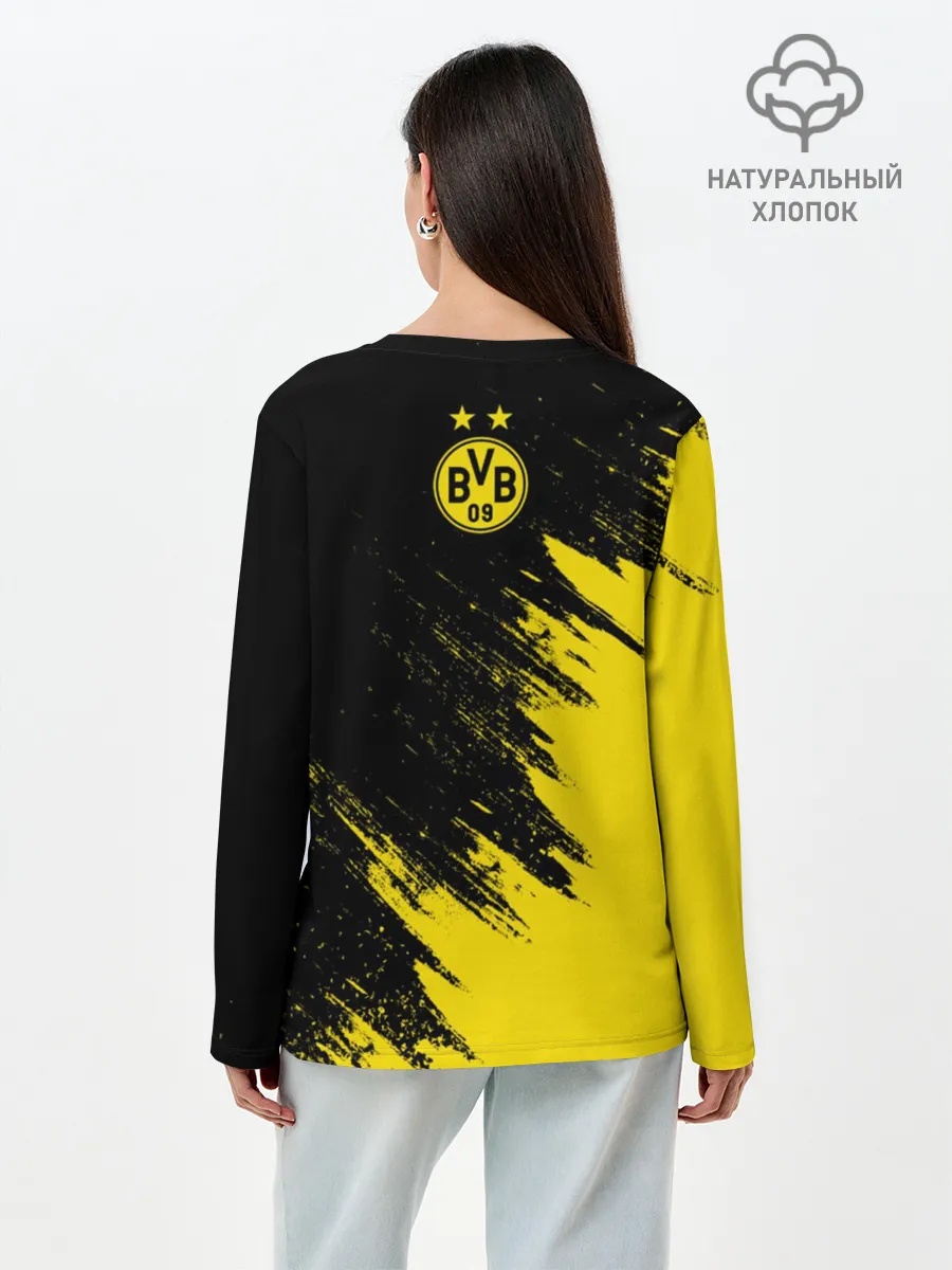 Лонгслив женский. Хлопок / Боруссия Дортмунд