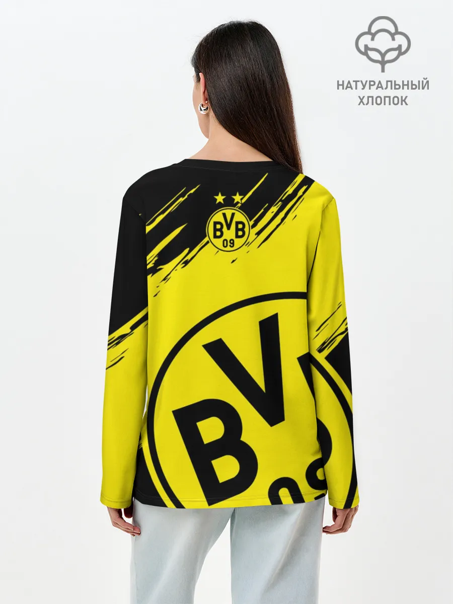 Лонгслив женский. Хлопок / Боруссия Дортмунд