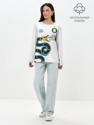 Лонгслив женский. Хлопок / Интер Милан