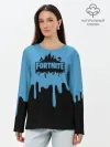 Лонгслив женский. Хлопок / FORTNITE - Black&Blue
