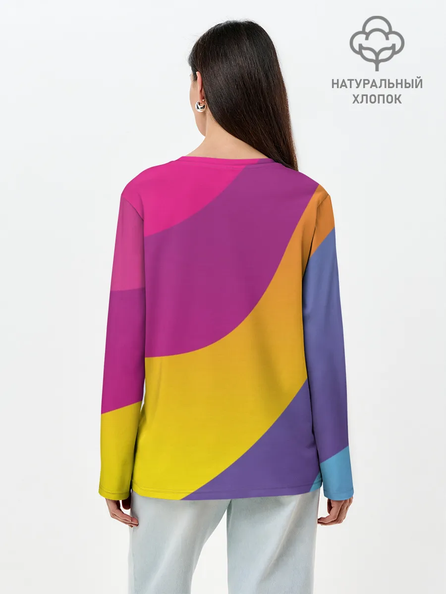 Лонгслив женский. Хлопок / Праздничный жираф