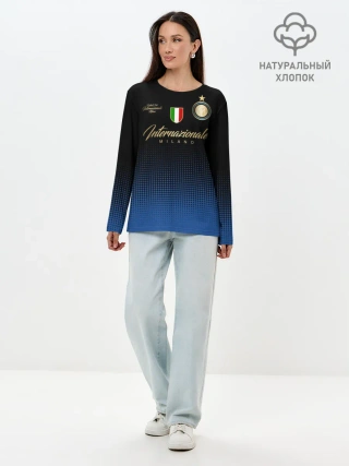 Лонгслив женский. Хлопок / Интер Милан