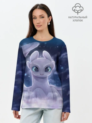 Лонгслив женский. Хлопок / Как приручить дракона