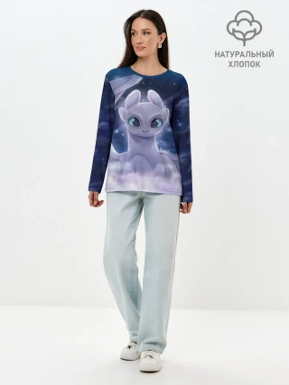 Лонгслив женский. Хлопок / Как приручить дракона