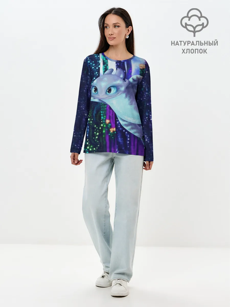 Лонгслив женский. Хлопок / Как приручить дракона
