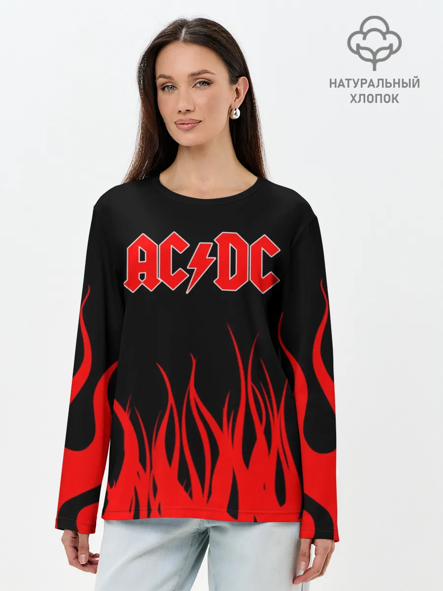 Лонгслив женский. Хлопок / AC DC