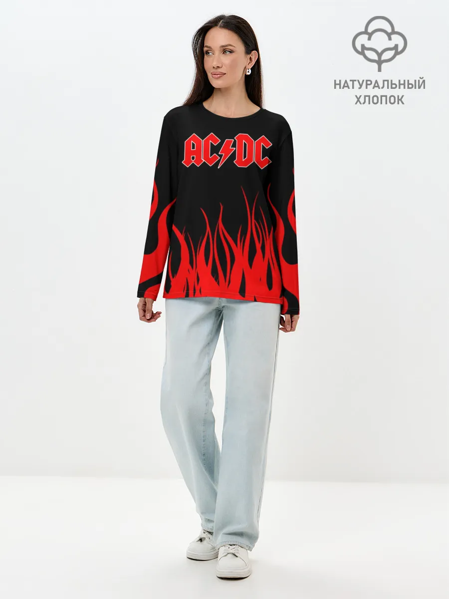 Лонгслив женский. Хлопок / AC DC