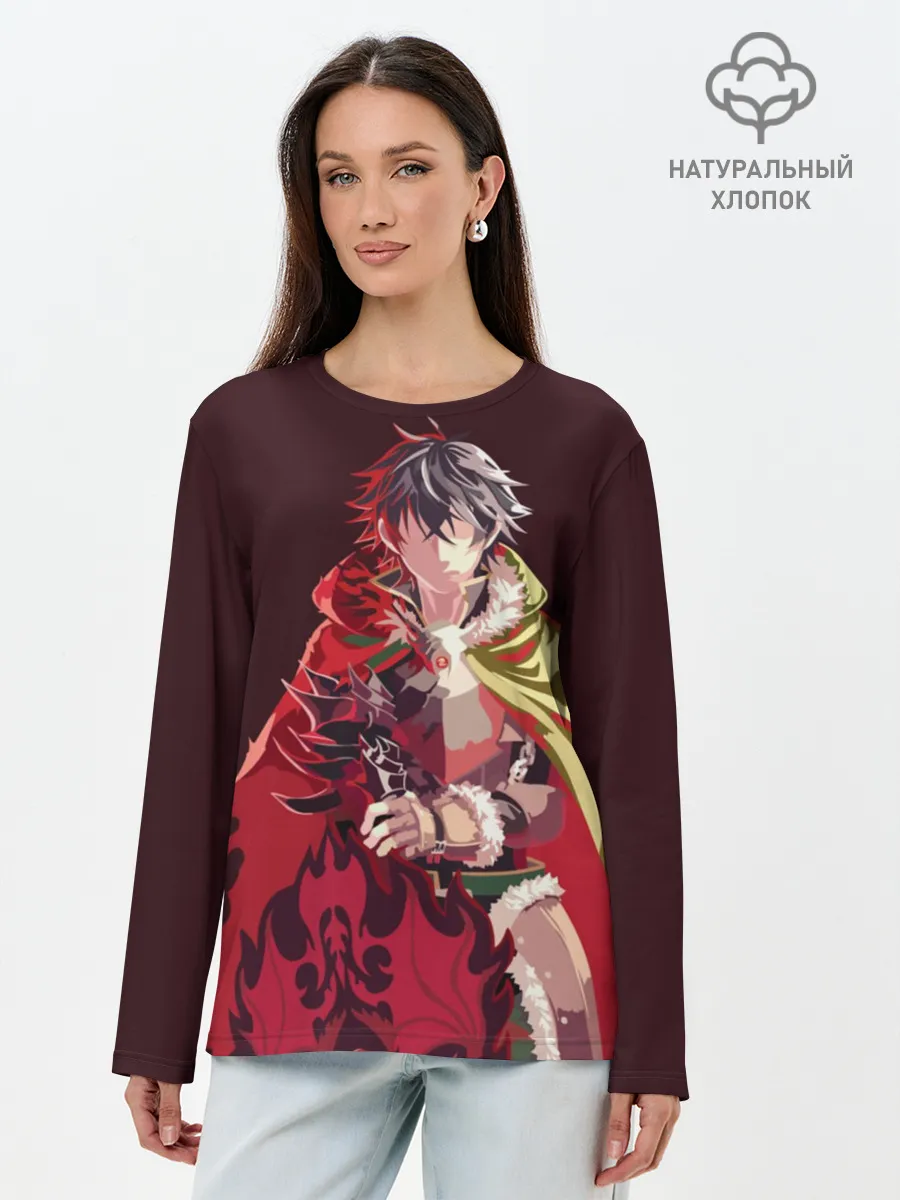 Лонгслив женский. Хлопок / Восхождение Героя Щита