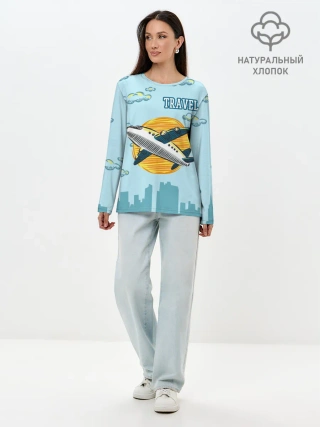 Лонгслив женский. Хлопок / Путешествия