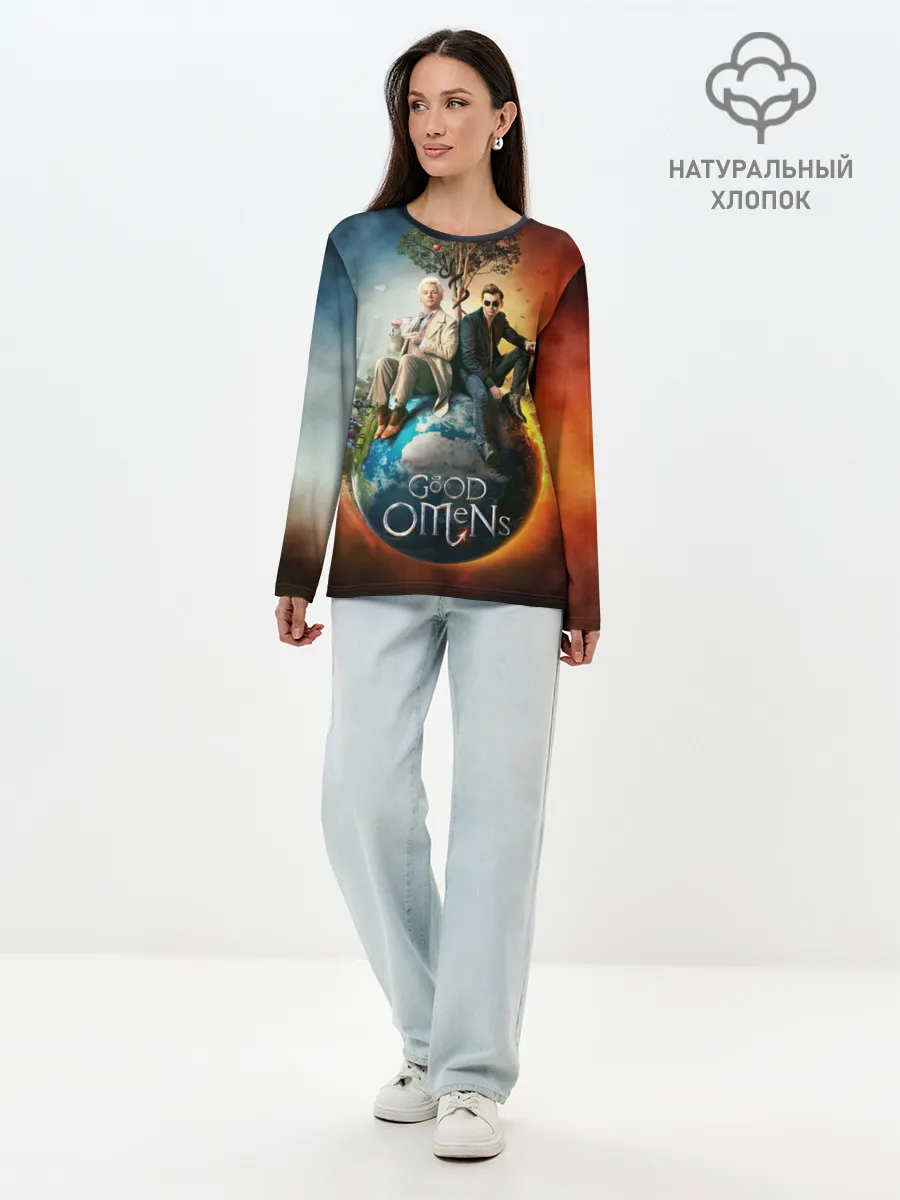 Лонгслив женский. Хлопок / Благие знамения