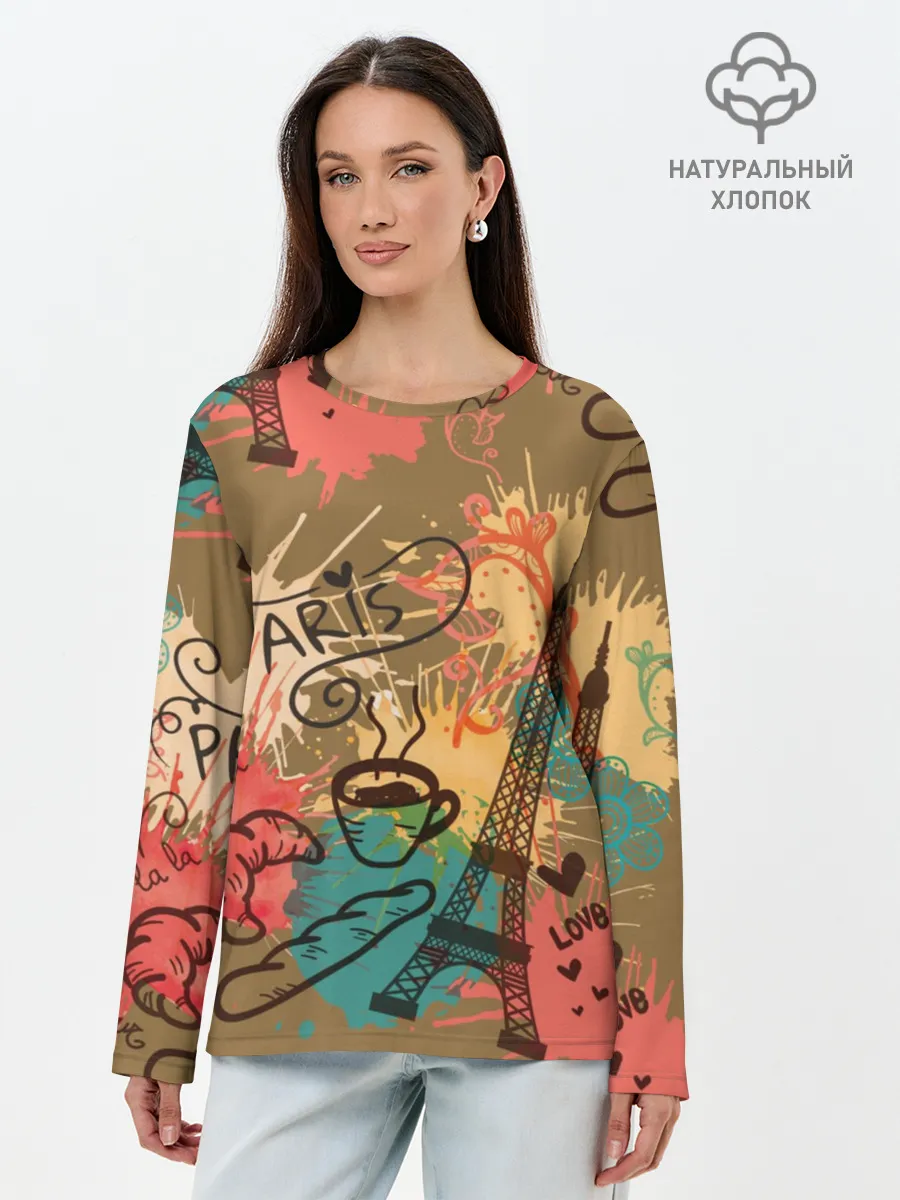 Лонгслив женский. Хлопок / Париж