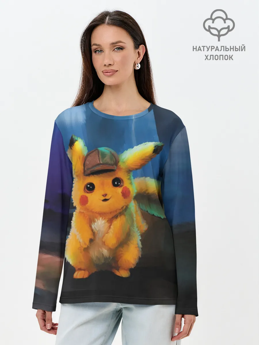 Лонгслив женский. Хлопок / Detective Pikachu