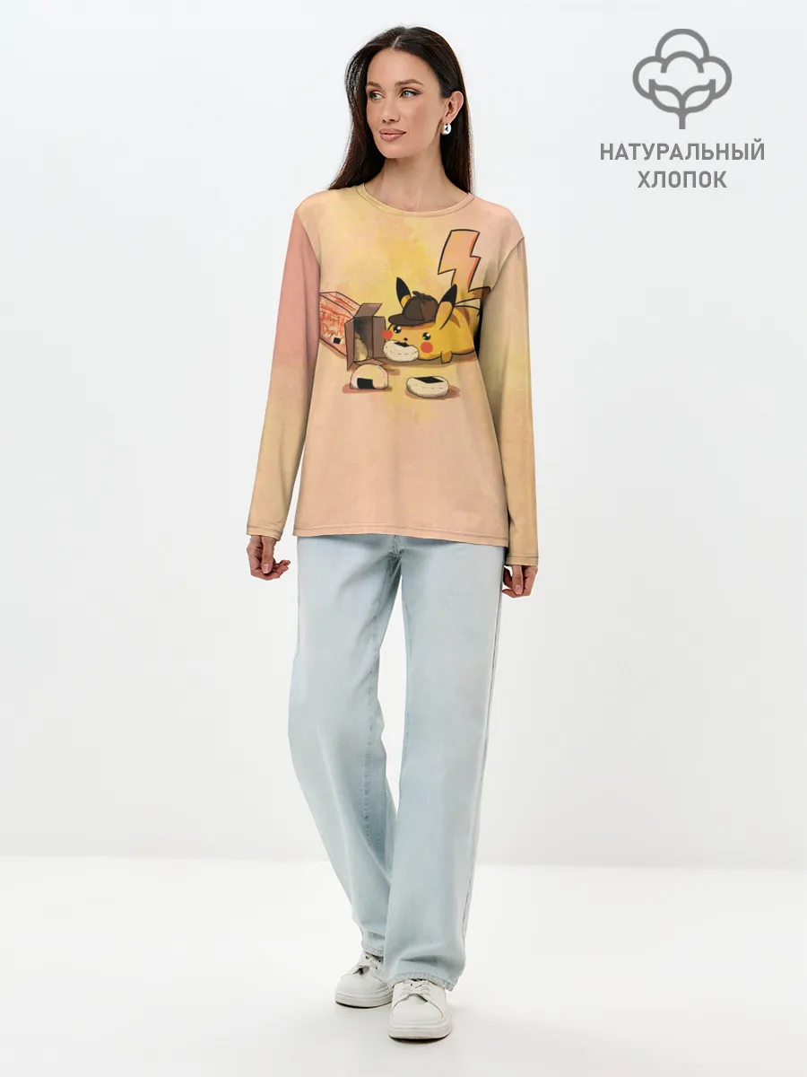 Лонгслив женский. Хлопок / Детектив Пика