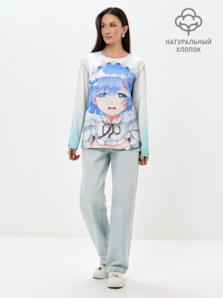 Лонгслив женский. Хлопок / Re:Zero. Рем