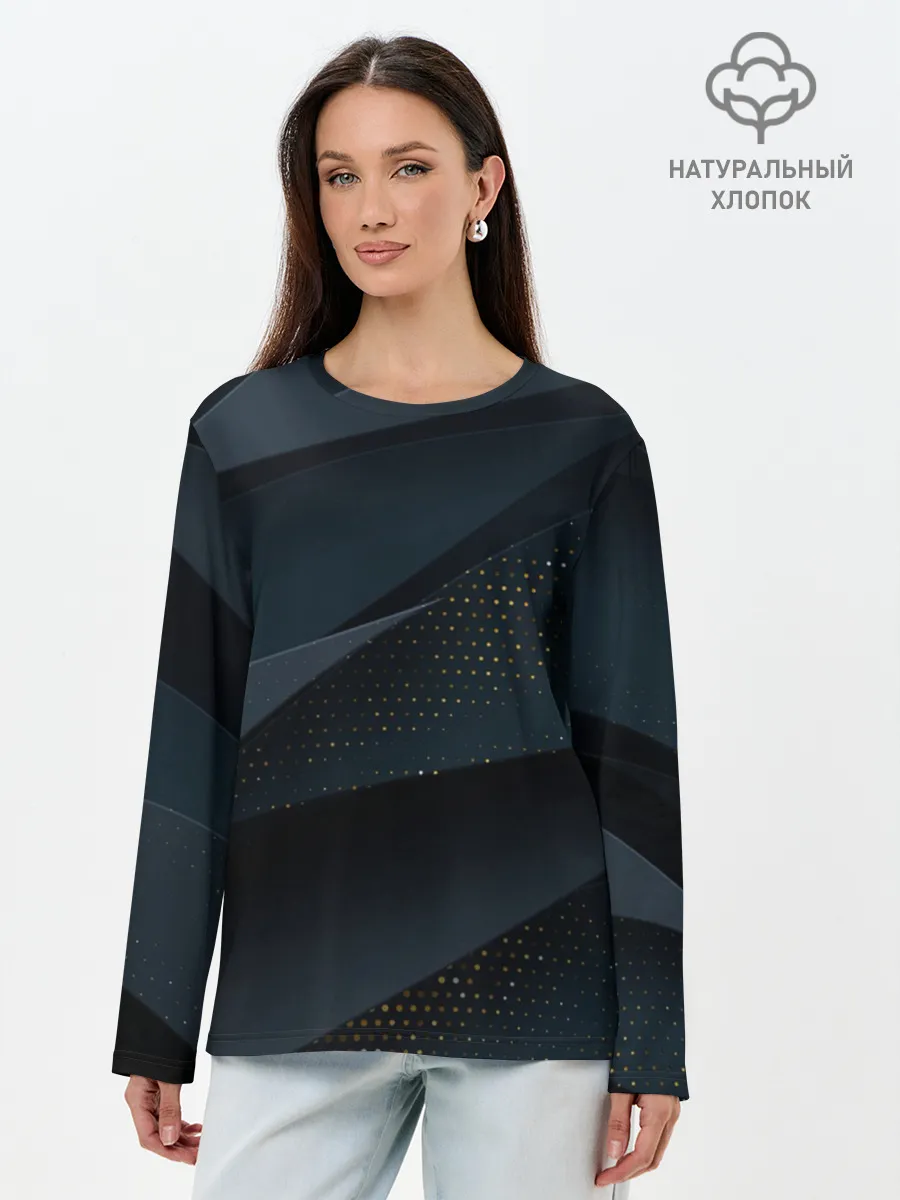 Лонгслив женский. Хлопок / Алькантара